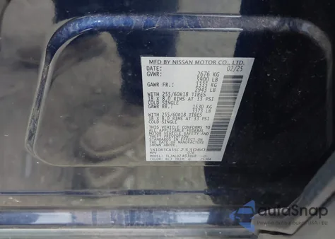 2025 Nissan Pathfinder Sl Fwd from USA, damaged, VIN 5N1DR3CA5SC233060